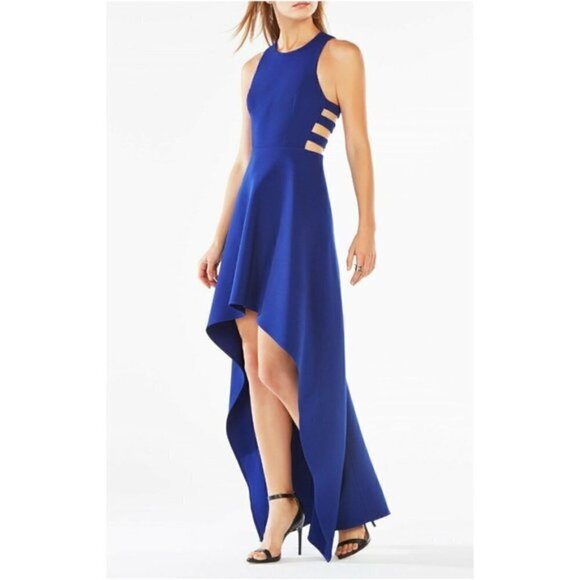BCBG MaxAzria Rosalyn Cutout High-Low Royal Blue Dress Size 0 - Picture 1 of 6